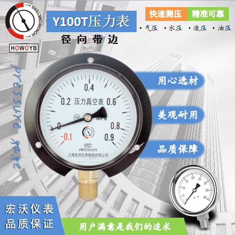 Y100T径向带边压力表